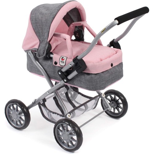 Καρότσι Κούκλας Smarty Melange Gray Pink 555 15 Bayer Chic 2000