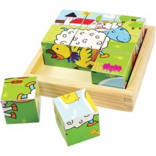 Bigjigs Toys Animal Cube Jigsaw Puzzle 6X 9Pcs BJ536