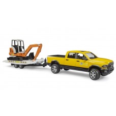 Φορτηγάκι RAM 2500 με Τρέιλερ και Εκσκαφέα 02546 Bruder