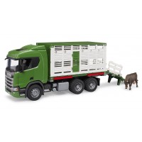 Bruder Φορτηγό μεταφοράς ζώων Scania Super 560R με αγελάδα 03548