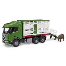 Bruder Φορτηγό μεταφοράς ζώων Scania Super 560R με αγελάδα 03548