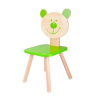 Classic World Ξύλινη παιδική καρέκλα λαχανί Αρκούδος 4803