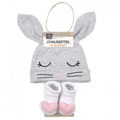 Σετ Σκουφάκι καλτσάκια One Size για νεογέννητα Cat Grey PU2167