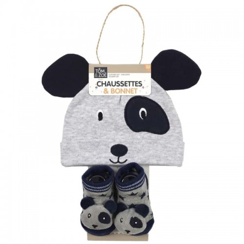 Σετ Σκουφάκι καλτσάκια για νεογέννητα Panda PU2168