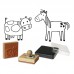 Crealign Wooden stamps set "Farm animals" CL152