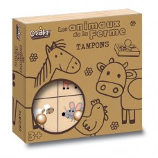 Crealign Wooden stamps set "Farm animals" CL152