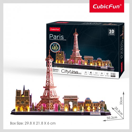 Puzzle 3D Led Cityline Paris 115pcs CF0525 Cubic Fun Puzzle 3D Led Cityline Paris 115pcs CF0525 Cubic Fun
