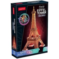 Puzzle 3D Led Eiffel Tower Night Version 51pcs CF0534 Cubic Fun