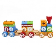 Ξύλινο Συρόμενο Τρένο Στοίβαξης W04A393 Eva Toys 