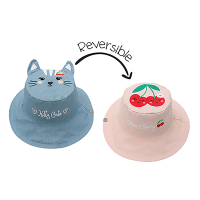 FlapjackKids Παιδικό Καπέλο Διπλής Όψης UPF 50+ Cat-Cherry FJKSH820