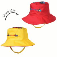 FlapjackKids Παιδικό Καπέλο Διπλής Όψης UPF 50+ Fire Truck-Police LUV0117