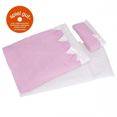 Σετ Στρωματάκι και Μαξιλάρι Κούκλας Ροζ Ριγέ 51589 Goki  Σετ Στρωματάκι και Μαξιλάρι Κούκλας Ροζ Ριγέ 51589 Goki