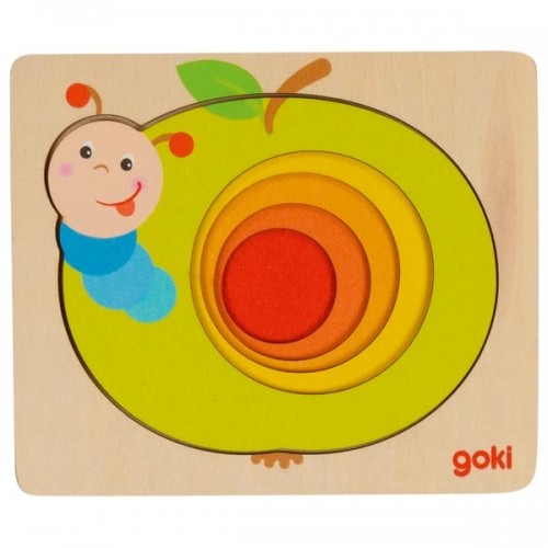 Ξύλινο Ενσφήνωμα Παζλ Επιπέδων Κάμπια 5pcs 57403 Goki 