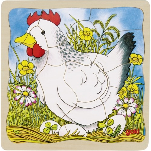 Ξύλινο Ενσφήνωμα Παζλ Επιπέδων Κότα 44pcs 57521 Goki 