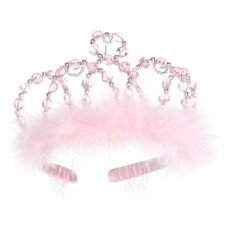 Παιδική Τιάρα Πριγκίπισσας Ροζ πούπουλα 11620 Great Pretenders