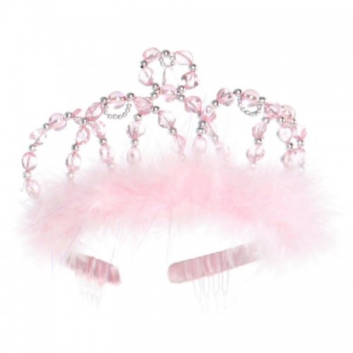Παιδική Τιάρα Πριγκίπισσας Ροζ πούπουλα 11620 Great Pretenders