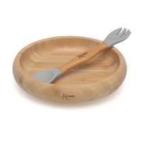 Σετ Φαγητού από Bamboo με Βεντούζα Γκρι 3825 Kiokids Σετ Φαγητού από Bamboo με Βεντούζα Γκρι 3825 Kiokids