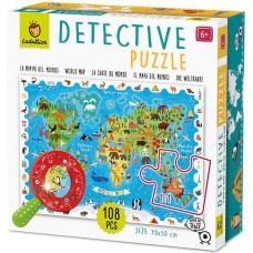 Ludattica Detective Puzzle Animal Map of the World 108pcs 23423