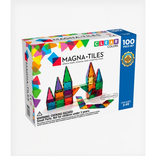 Magna Tiles Μαγνητικά Πλακίδια Clear Colors 100pcs 04300