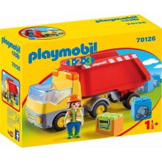 Playmobil 1.2.3 Ανατρεπόμενο Φορτηγό με Εργάτη 70126