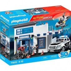 Playmobil Action Heroes Αστυνομικό Τμήμα και Περιπολικό Ελικόπτερο 71602 