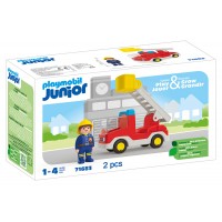 Playmobil Junior Πυροσβέστης με Κλιμακοφόρο Όχημα 71683
