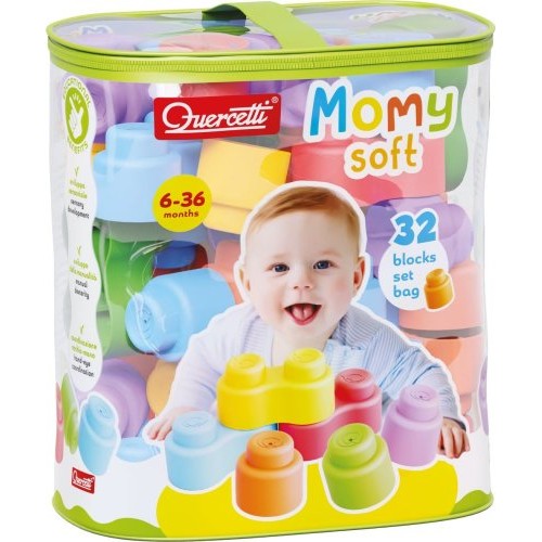 Τουβλάκια Σιλικόνης Momy Soft σε Τσάντα 32pcs 04143 Quercetti