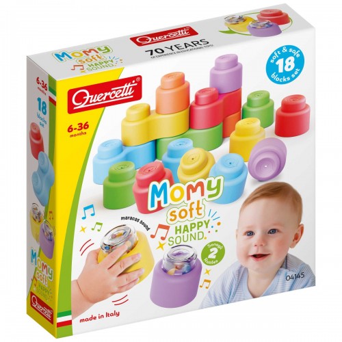 Τουβλάκια Σιλικόνης Momy Soft με Ήχο 18pcs 04145 Quercetti