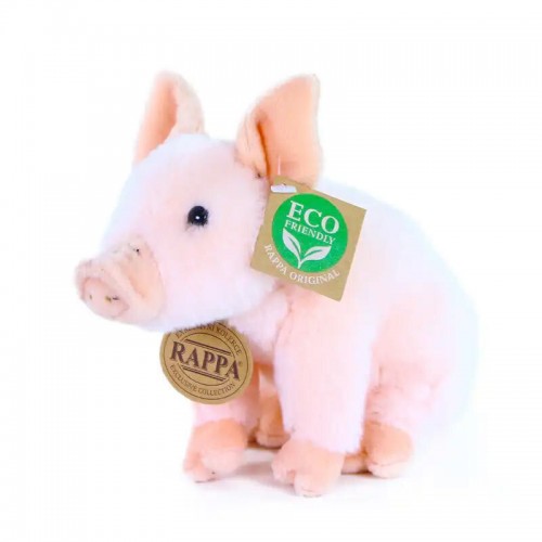 Λούτρινο Γουρουνάκι Ροζ Καθιστό 18εκ. Eco-Friendly 201637 Rappa 