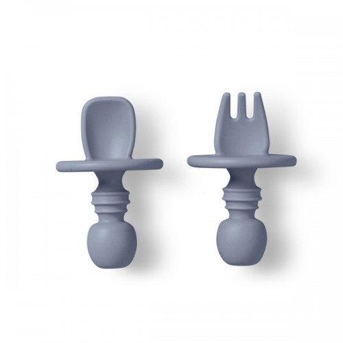 Κουτάλι Πιρούνι Σετ Anti-Chocking Blue Grey 17475 Saro