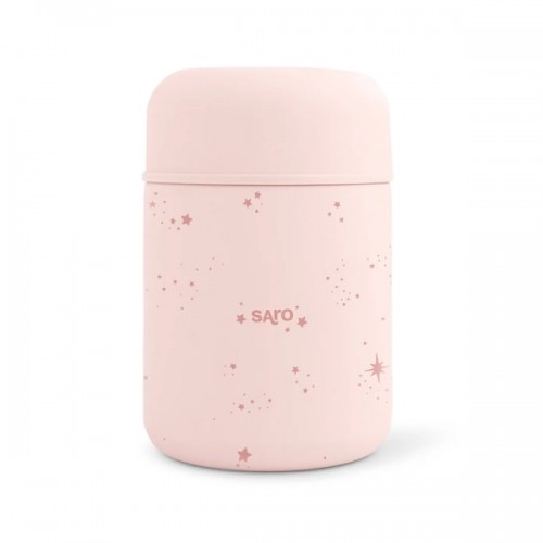 Βρεφικό Θερμός Φαγητού με Κουταλάκι Stars Pink 300ml 52228 Saro