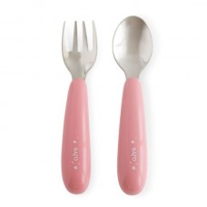 Κουτάλι Πιρούνι Σετ Ανοξείδωτο Pink 52252 Saro