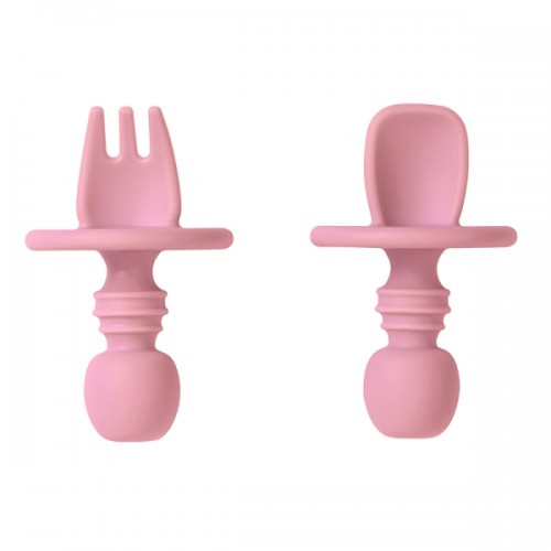 Κουτάλι Πιρούνι Σετ Anti-Chocking Pink 17472 Saro 