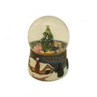 Gliter globe children under the tree 57060