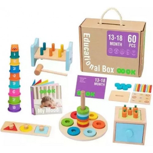 Ξύλινο Σετ Εκμάθησης Montessori 60pcs TK752 Tooky Toy