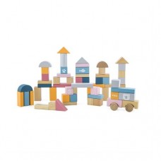 Viga Toys Σετ 60 Ξύλινα Tουβλάκια σε Κουβαδάκι 44010
