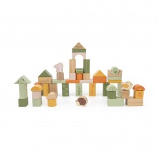 Viga Toys Σετ 50 Ξύλινα Τουβλάκια "Πράσινο Δάσος" 44230